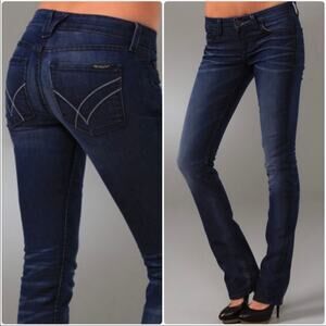 3/$20 William Rast women's midrise dark wash Sadie straight leg jeans SZ 25